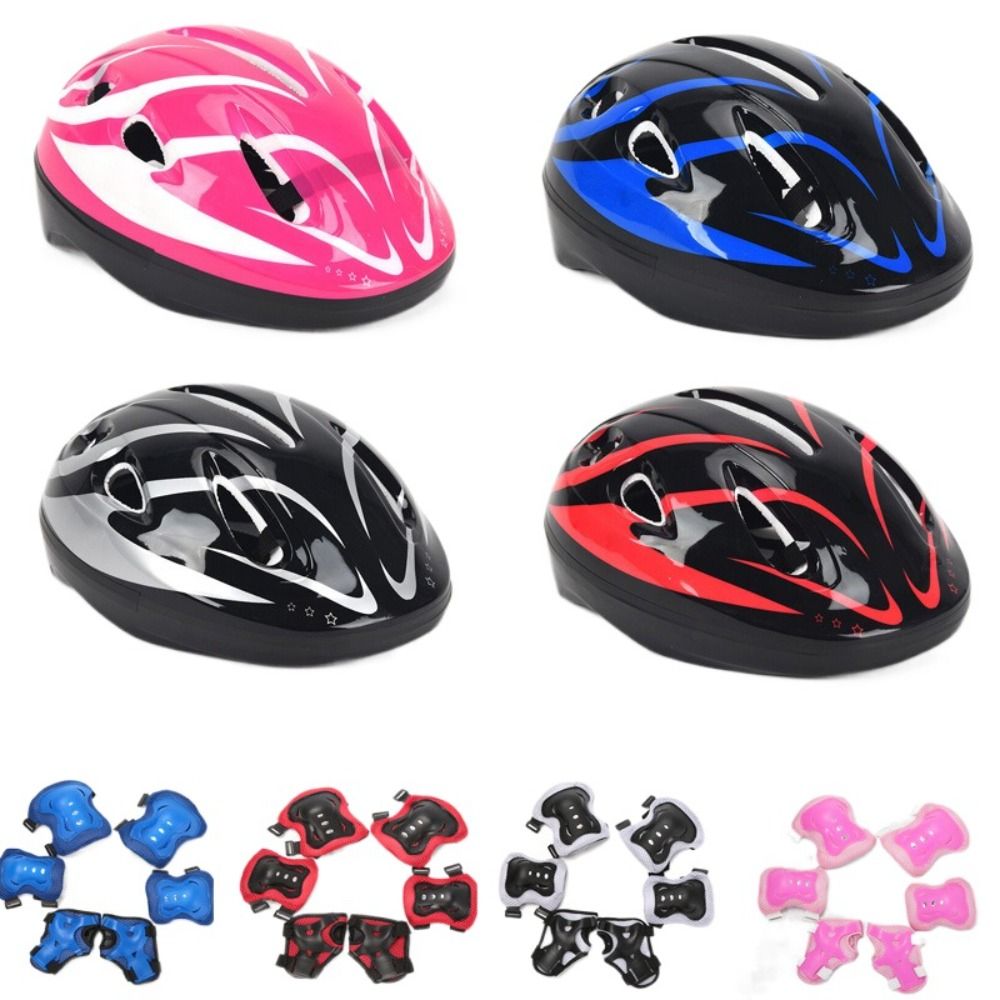 Cycling Gear Kids - Helm anak-anak, bantalan siku lutut, Pelindung
