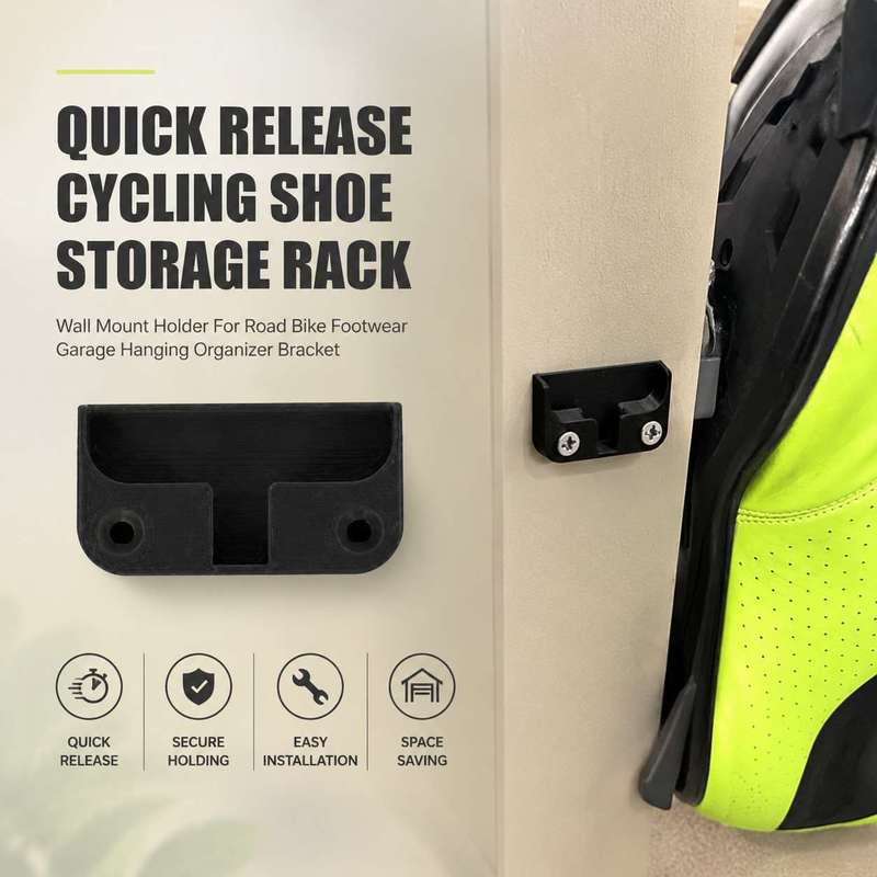 Cycling Gear Wall Storage - Rak Penyimpanan Sepatu Sepeda dengan Pelepasan