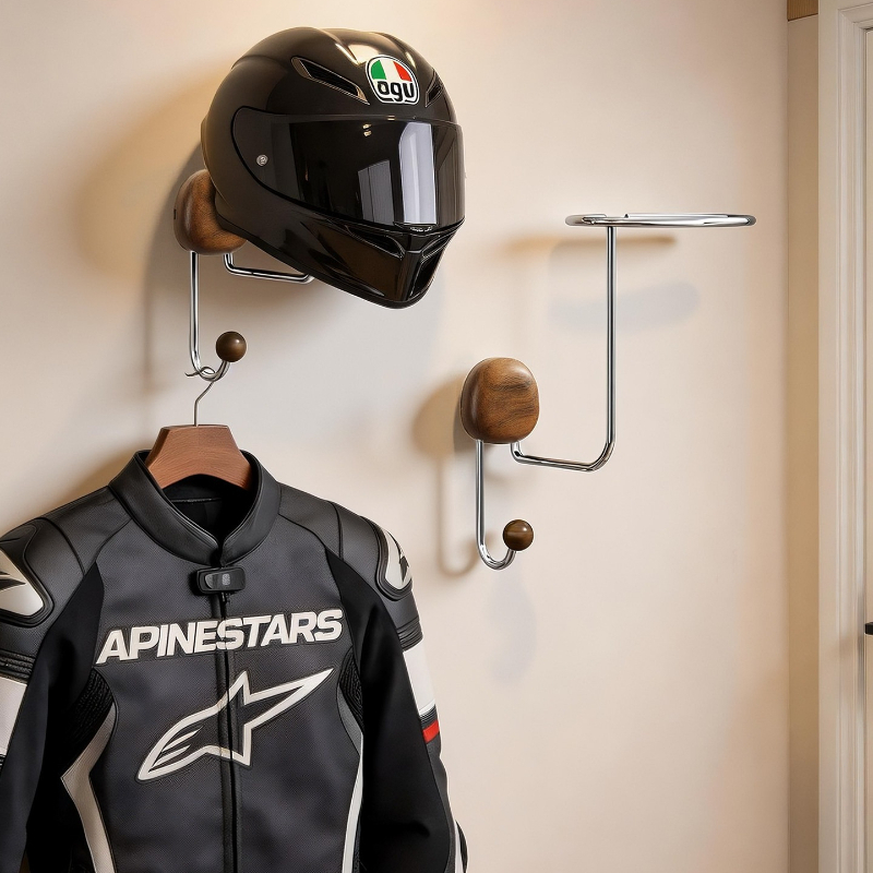 Cycling Gear Wall Storage - Rak Penyimpanan Helm Dinding Tanpa Bor,
